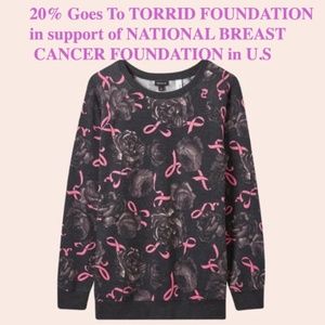 Breast Cancer Awareness-Cozy Fleece Crew Neck Raglan Sweatshirt Pink Ribbon For